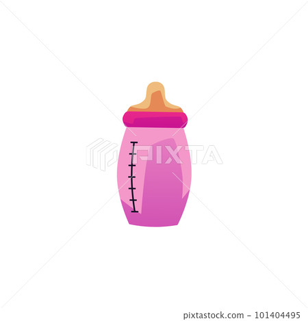 Pink baby bottle with pacifier flat style, vector illustration Pink baby bottle with pacifier flat style, vector illustration 101404495