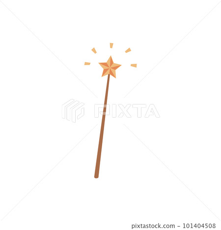 Cute magic wand with star, cartoon flat vector illustration isolated on white background. 101404508