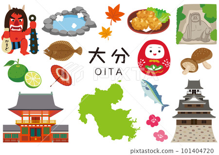 Oita Prefecture Tourist Attraction Specialty Product Material Set 101404720