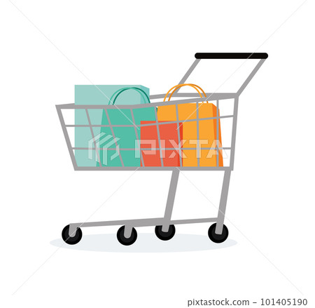 Shopping cart isolated vector illustration Shopping cart isolated vector illustration 101405190