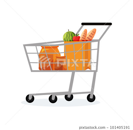 Shopping cart isolated vector illustration Shopping cart isolated vector illustration 101405191