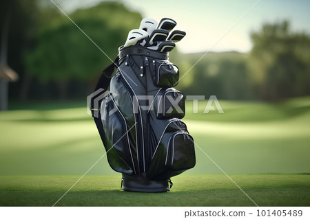 Golf clubs at a golf resort. Neural network AI generated 101405489