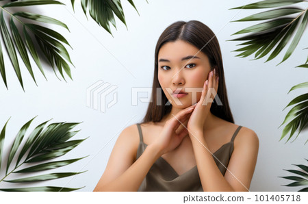 asian girl on grey background asian girl on grey background 101405718