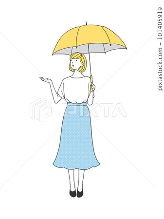 Illustration of a girl holding an umbrella Illustration of a girl holding an umbrella 101405919