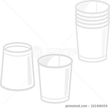 Illustration set of white paper cups 101406059