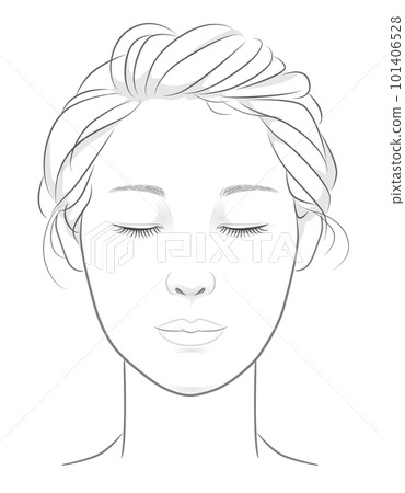 face of young woman with closed eyes face of young woman with closed eyes 101406528