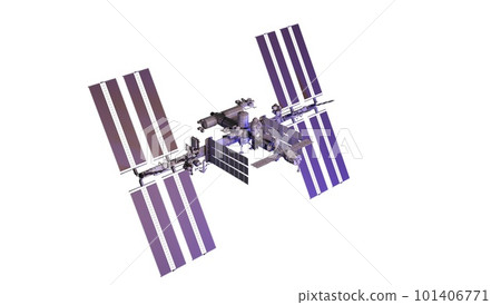 International Space Station Isolated. 3D rendering. Elements of this image furnished by NASA. 101406771