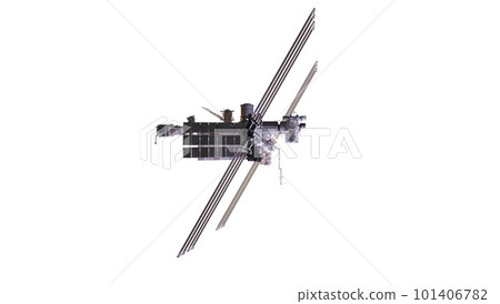 International Space Station Isolated. 3D rendering. Elements of this image furnished by NASA. International Space Station Isolated. 3D rendering. Elements of this image furnished by NASA. 101406782