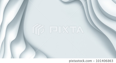 Abstract 3D White Background with Smooth Shapes and Lines 101406863