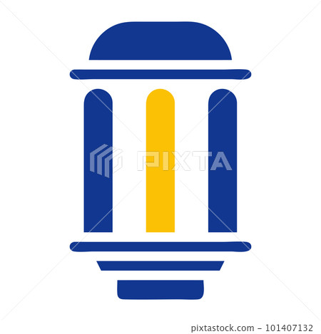 lantern icon solid blue yellow colour ramadan symbol perfect. 101407132