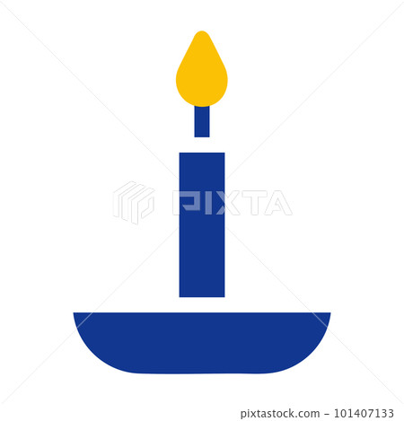 candle icon solid blue yellow colour ramadan symbol perfect. 101407133