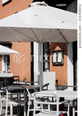 Restaurant terrace umbrella Restaurant terrace umbrella 101408052