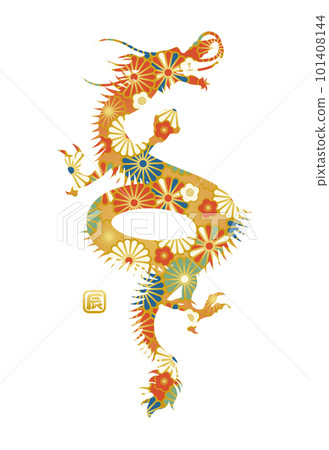 Gorgeous rising dragon illustration material Vector New Year's card material New Year's card Year of the Dragon Japanese pattern Gorgeous rising dragon illustration material Vector New Year's card material New Year's card Year of the Dragon Japanese pattern 101408144