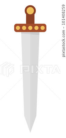 Vector knight sword icon. Fairy tale armor. Fairytale soldier sword. Cartoon medieval weapon illustration. Vector knight sword icon. Fairy tale armor. Fairytale soldier sword. Cartoon medieval weapon illustration. 101408259