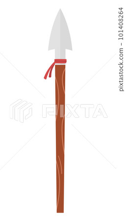 Vector spear icon. Fairy tale knight armor. Fairytale soldier sword. Cartoon medieval weapon illustration. Vector spear icon. Fairy tale knight armor. Fairytale soldier sword. Cartoon medieval weapon illustration. 101408264