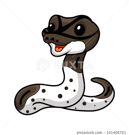 Cute oreo pied ball python cartoon 101408781
