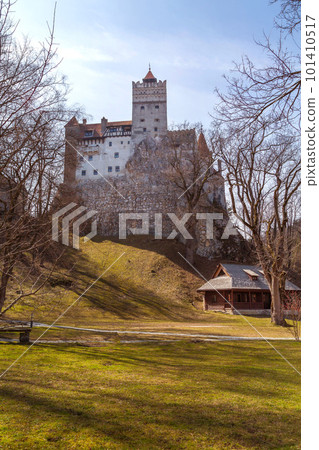 Dracula Bran medieval castle, sunset view, Romania Dracula Bran medieval castle, sunset view, Romania 101410517