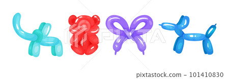 Bright Animal Figures Made of Balloon Vector Set Bright Animal Figures Made of Balloon Vector Set 101410830