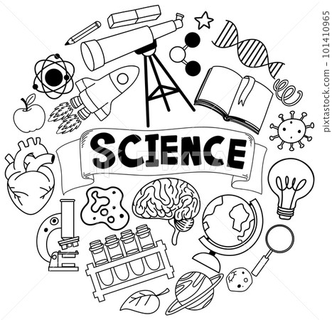 Science Banner with Doodle Icons Science Banner with Doodle Icons 101410965