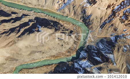 Long river with green water in Charyn Canyon 101412010