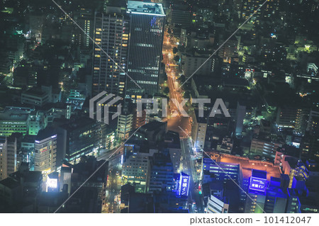 a Nagoya city , Japan cityscape at night 2 Nov 2013 101412047