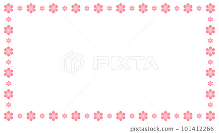 Pink flower frame vector illustration material 16:9 Pink flower frame vector illustration material 16:9 101412266