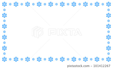 Light blue flower frame vector illustration material 16:9 Light blue flower frame vector illustration material 16:9 101412267