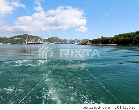 廣島縣桃島附近：福山市的瀨戶內海和造船廠 101413585