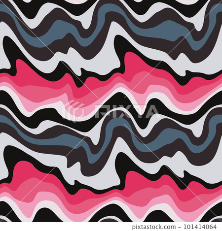 Seamless pattern with stripes. Wavy psychedelic lines. Vector illustration background. Texture for print, fabric, textile, wallpaper. Seamless pattern with stripes. Wavy psychedelic lines. Vector illustration background. Texture for print, fabric, textile, wallpaper. 101414064