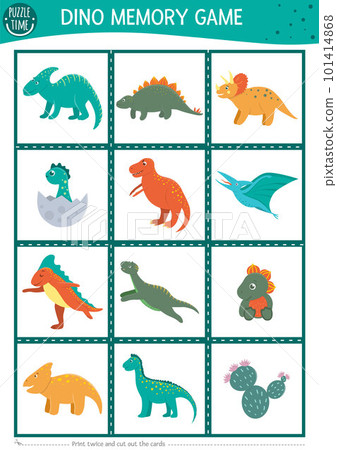 FREE Printable Dinosaur Memory Game For Kids