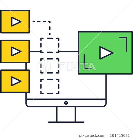 Video search and exploration vector flat icon Video search and exploration vector flat icon 101415621