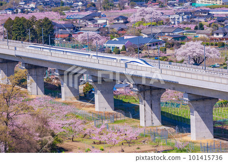 （山梨縣）在桃源峽實驗跑道上行駛的直線電機 101415736