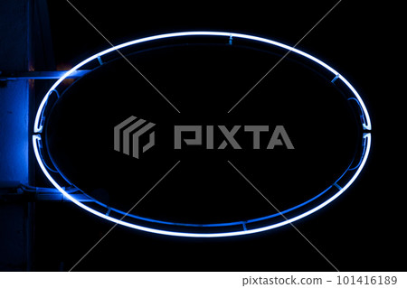Blue oval - Neon light 101416189