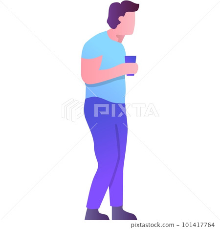 Man with drink vector icon isolated on white Man with drink vector icon isolated on white 101417764