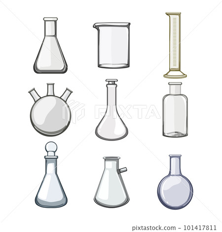 laboratory glassware set cartoon vector illustration 101417811