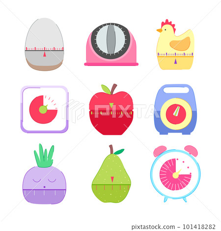 kitchen timer set cartoon vector illustration kitchen timer set cartoon vector illustration 101418282