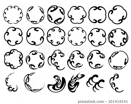 Decoration set that can be used for wave logo mark 101419141