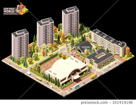 Vector isometric city map Vector isometric city map 101419196