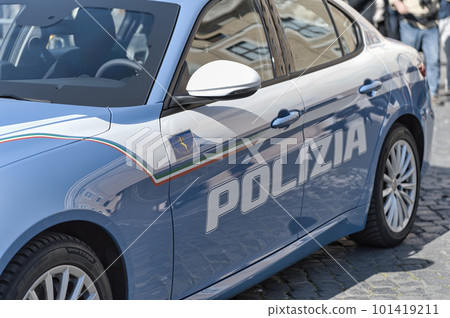 Italian traffic police patrol car 101419211