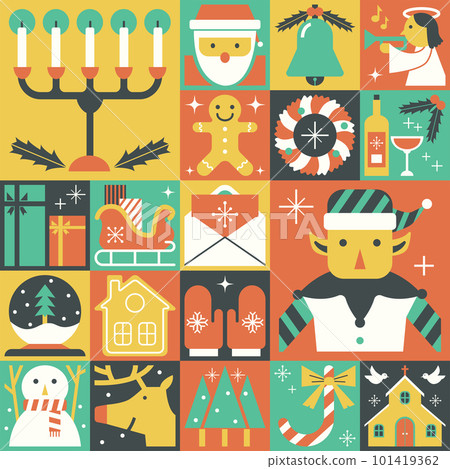 Christmas holiday tiles seamless pattern illustration Christmas holiday tiles seamless pattern illustration 101419362