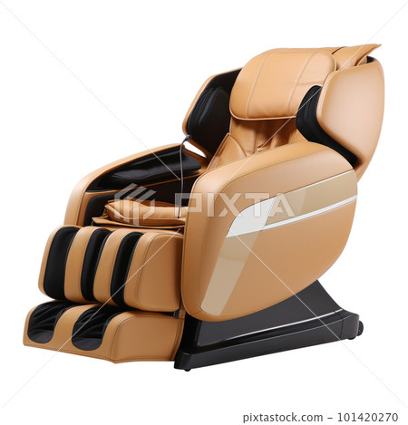 3D electric massage chair illustration isolated on white background. It is a chair designed for therapeutic massages using techniques and technologies to aid in relaxation and alleviate pain,  101420270