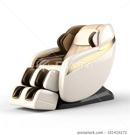3D electric massage chair illustration isolated on white background. It is a chair designed for therapeutic massages using techniques and technologies to aid in relaxation and alleviate pain,  101420272