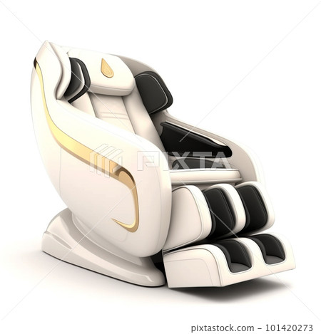 3D electric massage chair illustration isolated on white background. It is a chair designed for therapeutic massages using techniques and technologies to aid in relaxation and alleviate pain,  101420273