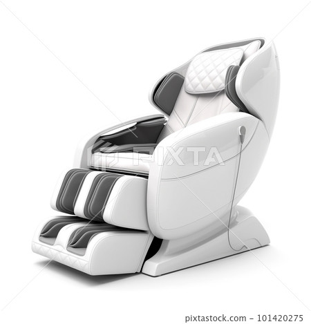 3D electric massage chair illustration isolated on white background. It is a chair designed for therapeutic massages using techniques and technologies to aid in relaxation and alleviate pain,  101420275