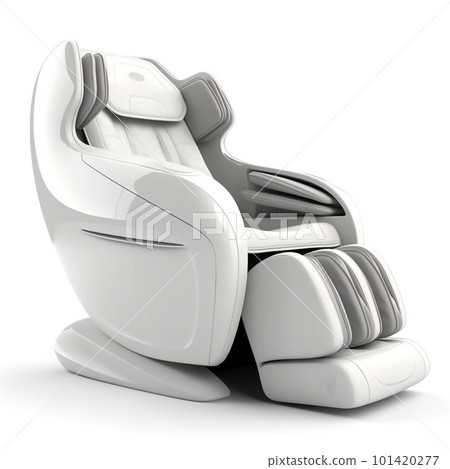 3D electric massage chair illustration isolated on white background. It is a chair designed for therapeutic massages using techniques and technologies to aid in relaxation and alleviate pain,  101420277