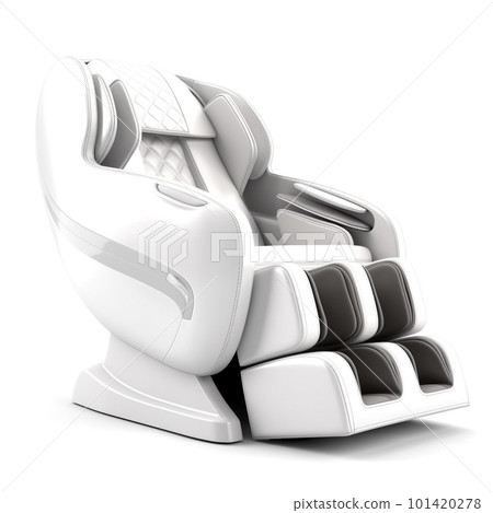 3D electric massage chair illustration isolated on white background. It is a chair designed for therapeutic massages using techniques and technologies to aid in relaxation and alleviate pain,  101420278