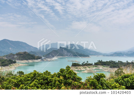 The scenery of Nanhua Reservoir in the morning. it's a famous attraction in Tainan, Taiwan. 101420403