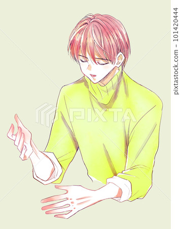 男人用手勢上半身說話 男人用手勢上半身說話 101420444