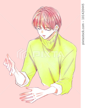 男人用手勢上半身說話 男人用手勢上半身說話 101420445
