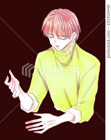 男人用手勢上半身說話 男人用手勢上半身說話 101420446